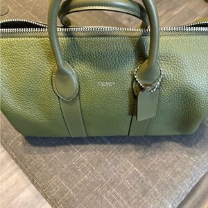 Coach Olive Green Leather Satchel